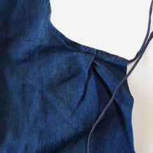 Load image into Gallery viewer, ANTIQUE FRENCH INDIGO LINEN WORK APLON