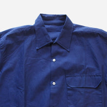 Load image into Gallery viewer, NOS FRENCH INDIGO COTTON LINEN L / S SHIRT (LARGE)