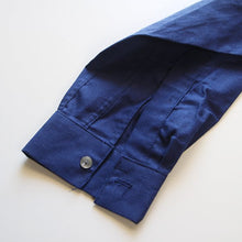 Load image into Gallery viewer, NOS FRENCH INDIGO COTTON LINEN L / S SHIRT (LARGE)