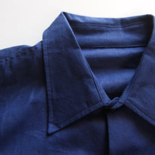 Load image into Gallery viewer, NOS FRENCH INDIGO COTTON LINEN L / S SHIRT (LARGE)