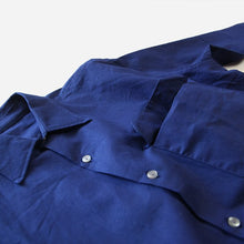 Load image into Gallery viewer, NOS FRENCH INDIGO COTTON LINEN L / S SHIRT (LARGE)