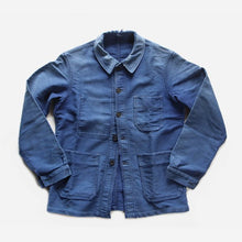 Load image into Gallery viewer, 1960's "LE MONT SAINT MICHEL" BLUE MOLESKIN JACKET (MEDIUM)