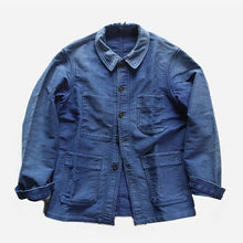 Load image into Gallery viewer, 1960's "LE MONT SAINT MICHEL" BLUE MOLESKIN JACKET (MEDIUM)