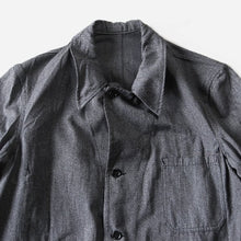 画像をギャラリービューアに読み込む, N.O.S 1950's FRENCH BLACK COVERT WORK COAT (LARGE)