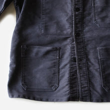 Load image into Gallery viewer, 1960's "LE MONT SAINT MICHEL" BLACK MOLESKIN WORK JACKET (LARGE)