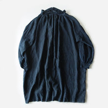 Load image into Gallery viewer, ANTIQUE FRENCH INDIGO LINEN BIAUDE (UNISEX)