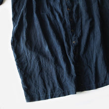 Load image into Gallery viewer, ANTIQUE FRENCH INDIGO LINEN BIAUDE (UNISEX)
