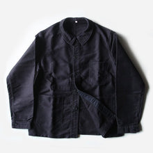 Load image into Gallery viewer, 1950's "LE MONT SAINT MICHEL" BLACK MOLE SKIN WORK JACKET (LARGE) MINT CONDITION