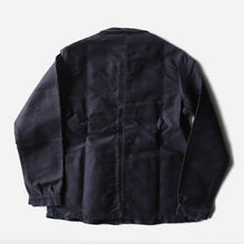 Load image into Gallery viewer, 1950's "LE MONT SAINT MICHEL" BLACK MOLE SKIN WORK JACKET (LARGE) MINT CONDITION