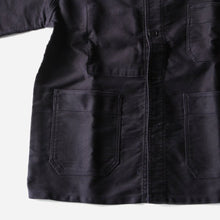 Load image into Gallery viewer, 1950's "LE MONT SAINT MICHEL" BLACK MOLE SKIN WORK JACKET (LARGE) MINT CONDITION