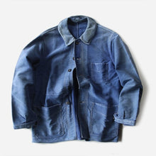 Load image into Gallery viewer, 1940's "LE MONT ST MICHEL" MOLESKIN WORK JACKET WITH DIAMOND POCKET (MEDIUM)