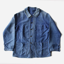 Load image into Gallery viewer, 1940's "LE MONT ST MICHEL" MOLESKIN WORK JACKET WITH DIAMOND POCKET (MEDIUM)