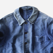 Load image into Gallery viewer, 1940's "LE MONT ST MICHEL" MOLESKIN WORK JACKET WITH DIAMOND POCKET (MEDIUM)
