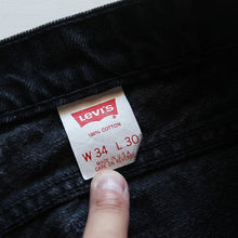 Load image into Gallery viewer, 1990's "LEVI'S" 550 BLACK DENIM PANTS (W34) MADE IN USA