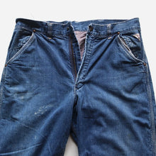 Load image into Gallery viewer, 1950's ~ "STRONG RELIABLE" DENIM PAINTER PANTS (W33)