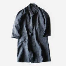 Load image into Gallery viewer, NOS 1950's FRENCH BLACK COVERT WORK COAT (X-LARGE)