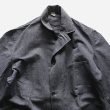 Load image into Gallery viewer, NOS 1950's FRENCH BLACK COVERT WORK COAT (X-LARGE)