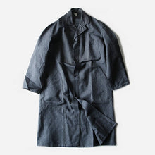 Load image into Gallery viewer, NOS 1950's FRENCH BLACK COVERT WORK COAT (X-LARGE)