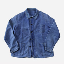 Load image into Gallery viewer, 1950's "LE MONT ST MICHEL" FADED MOLESKIN WORK JACKET (LARGE)