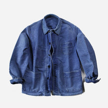 Load image into Gallery viewer, 1950's "LE MONT ST MICHEL" FADED MOLESKIN WORK JACKET (LARGE)