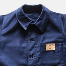 Load image into Gallery viewer, N.O.S 1940's "ADOLPHE LAFONT" BLUE MOLESKIN WORK JACKET (MEDIUM)