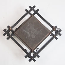 Load image into Gallery viewer, ANTIQUE HABERDASHERY JAPANNED WALL MIRROR WITH HOOK