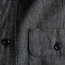 Load image into Gallery viewer, MADE IN USA N.O.S 1950's "5 BROTHER" BLACK CHAMBRAY WORK SHIRT (MEDIUM)