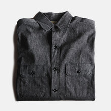 Load image into Gallery viewer, MADE IN USA N.O.S 1950's "5 BROTHER" BLACK CHAMBRAY WORK SHIRT (MEDIUM)