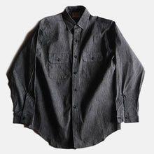Load image into Gallery viewer, MADE IN USA N.O.S 1950's "5 BROTHER" BLACK CHAMBRAY WORK SHIRT (MEDIUM)