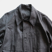 画像をギャラリービューアに読み込む, N.O.S 1940's FRENCH WORK BLK CAMBRAY COAT (LARGE)