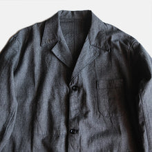Load image into Gallery viewer, 1950's FRENCH WORK BLACK CHAMBRAY COAT (LARGE) MINT CONDITION