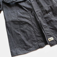 画像をギャラリービューアに読み込む, N.O.S 1940's FRENCH WORK BLK CAMBRAY COAT (LARGE)