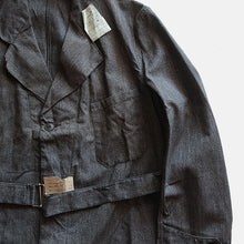 画像をギャラリービューアに読み込む, N.O.S 1950's FRENCH WORK BLACK CAMBRAY COAT (MEDIUM)