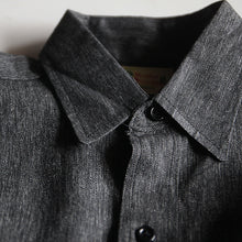 Load image into Gallery viewer, MADE IN USA N.O.S 1950's "5 BROTHER" BLACK CHAMBRAY WORK SHIRT (MEDIUM)