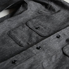 Load image into Gallery viewer, MADE IN USA N.O.S 1950's "5 BROTHER" BLACK CHAMBRAY WORK SHIRT (MEDIUM)