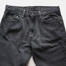 Load image into Gallery viewer, OLD "LEVI'S" 501 BLACK DENIM PANTS (W35 L32)
