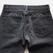Load image into Gallery viewer, OLD "LEVI'S" 501 BLACK DENIM PANTS (W35 L32)