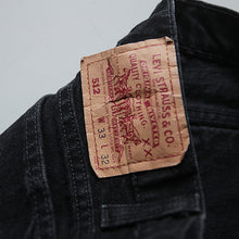 Load image into Gallery viewer, 1990's "LEVIS" 512 SLIM TAPARED BLACK DENIM (W33 L32) MADE IN USA