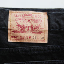 Load image into Gallery viewer, 1990's "LEVI'S" 550 BLACK DENIM PANTS (W33 L34) MADE IN USA