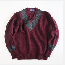 Load image into Gallery viewer, 1990's "RALPH LAUREN" V NECK WOOL SWEATER (LARGE)