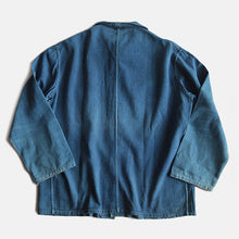 Load image into Gallery viewer, 1920's~ FRENCH WORK INDIGO FADED JACKET (LARGE)