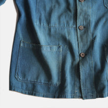 Load image into Gallery viewer, 1920's~ FRENCH WORK INDIGO FADED JACKET (LARGE)