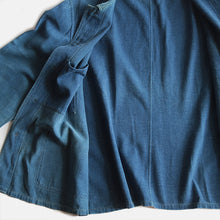 Load image into Gallery viewer, 1920's~ FRENCH WORK INDIGO FADED JACKET (LARGE)