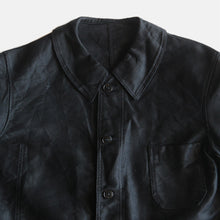 Load image into Gallery viewer, ONE WASH 1950's FRENCH WORK BLACK MOLESKIN JACKET (LARGE)