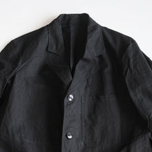 Load image into Gallery viewer, N.O.S ANTIQUE FRENCH BLACK LINEN WORK COAT (LARGE)