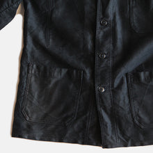 Load image into Gallery viewer, ONE WASH 1950's FRENCH WORK BLACK MOLESKIN JACKET (LARGE)