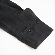 Load image into Gallery viewer, N.O.S ANTIQUE FRENCH BLACK LINEN WORK COAT (LARGE)