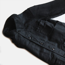Load image into Gallery viewer, ONE WASH 1950's FRENCH WORK BLACK MOLESKIN JACKET (LARGE)