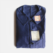 Load image into Gallery viewer, N.O.S ~1940's FRENCH WORK BLUE MOLESKIN JACKET WITH V-POCKET (48 MEDIUM)
