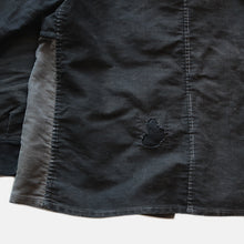 Load image into Gallery viewer, ~1940's FRENCH WORK BLACK MOLESKIN PATCHWORK JACKET (MEDIUM)